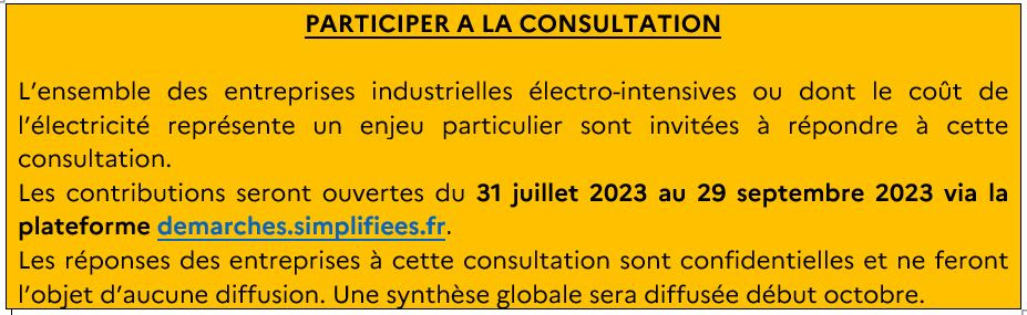 Lancement d’une consultation sur le prix de l’électricité pour l’industrie en France