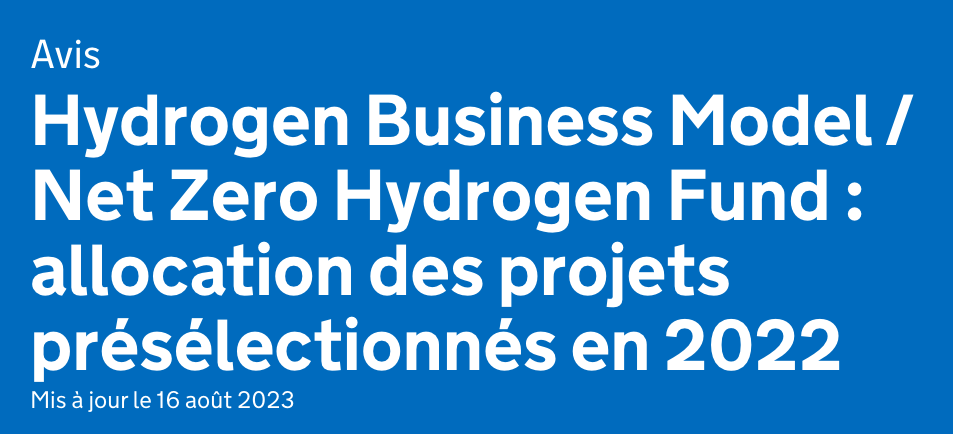 UK alloue des subventions à 15 projets d’hydrogène à faible émission de carbone