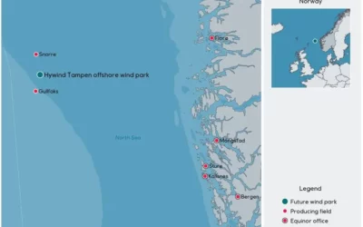 Hywind Tampen, le premier parc éolien flottant au monde construit pour alimenter les installations pétrolières et gazières offshore est opérationnel