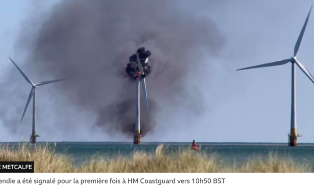 Une des 30 turbines Vestas de Scroby Sands a pris feu le 15 août