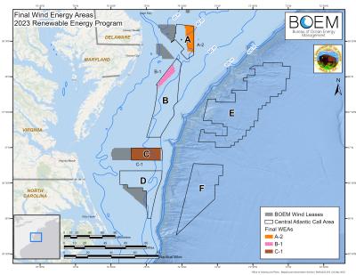 Le BOEM finalise les zones des éoliennes en mer dans l’Atlantique central