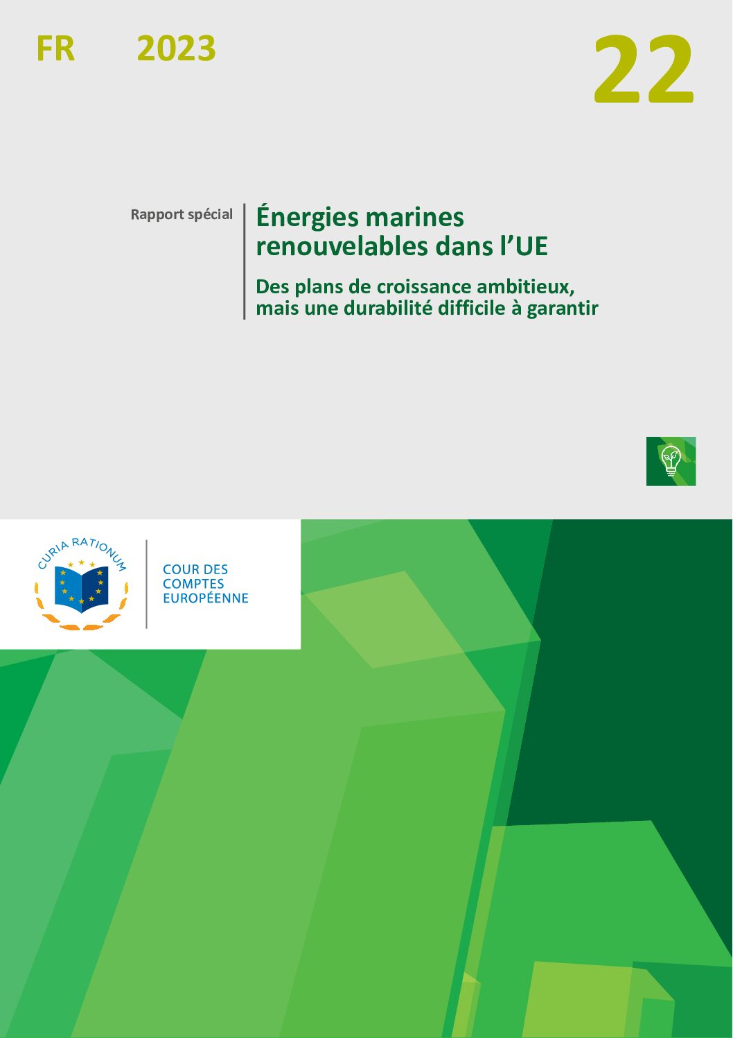 La Cour des comptes européennes sort son Rapport spécial 22/2023 sur les énergies marines 1