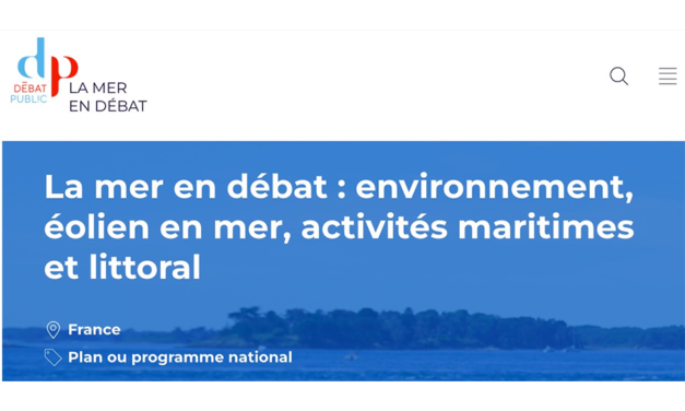 Le débat public « La mer en débat » sur la planification maritime débute le 20 novembre