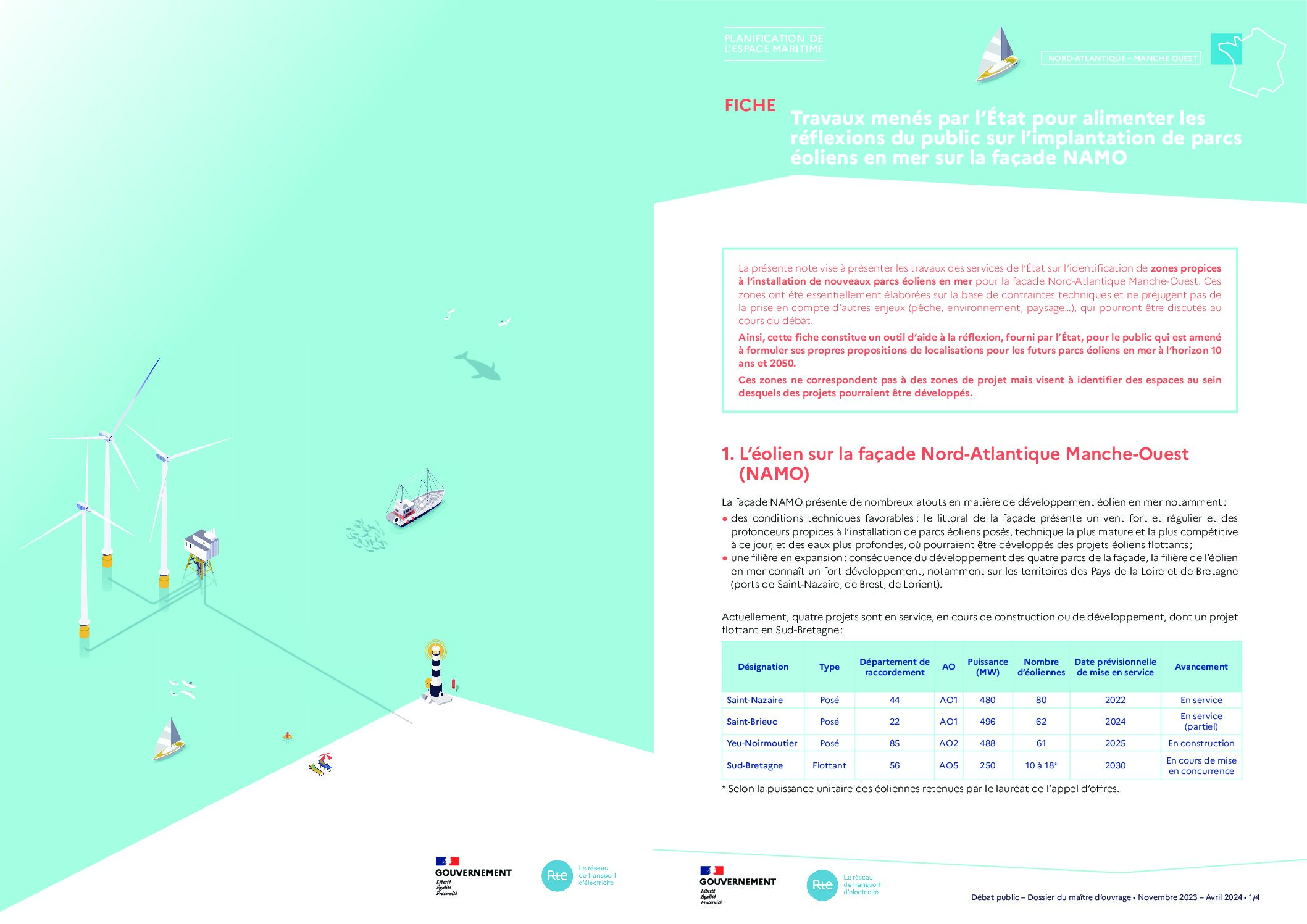 Débat public « La Mer en Débat » DSF 2023-2024 – Nord Atlantique – Manche Ouest (NAMO)