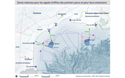 AO6 Méditerranée : le Gouvernement précise la localisation des futurs parcs éoliens flottants