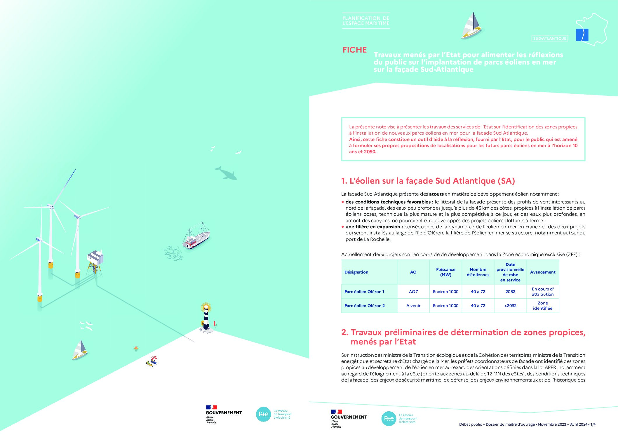 Débat public Façade : Spécial Sud Atlantique, les premières zones propices sont révélées