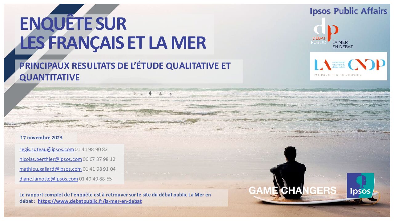 Exclu : Réactions à l&rsquo;enquête IPSOS sur les Français et la mer à l&rsquo;occasion du Débat public