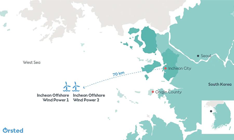 Ørsted obtient une licence d’exploitation d’électricité en Corée du sud