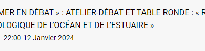 Les évènements à venir et à ne pas manquer « La Mer en Débat », Sécurité des Parcs en mer, Le Café des Chercheurs à Euromaritime, Explorimer