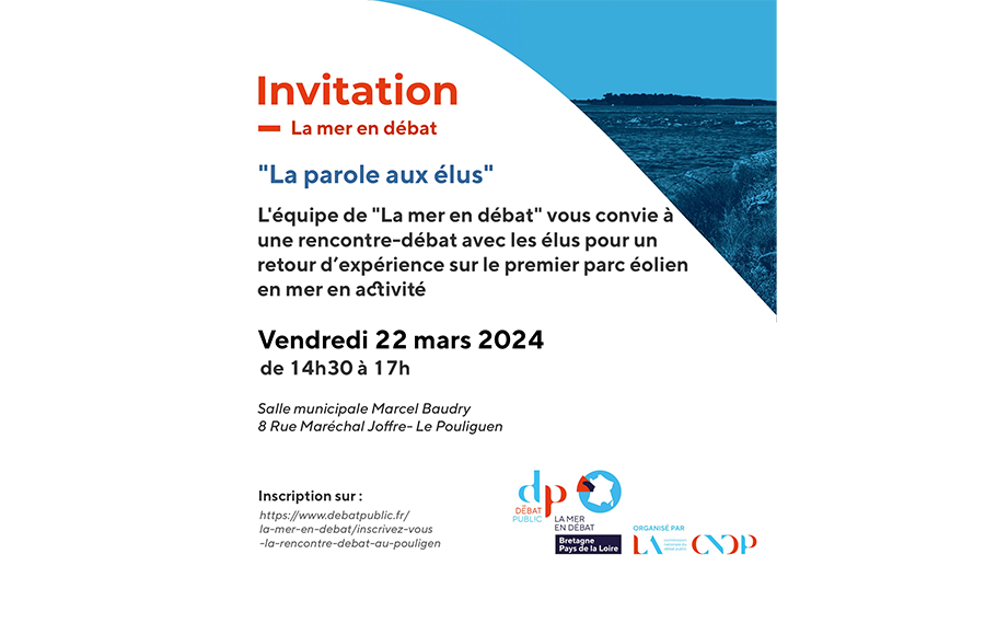 Pensez à vous inscrire pour participer à la rencontre débat « La parole aux élus » du 22 Mars prochain