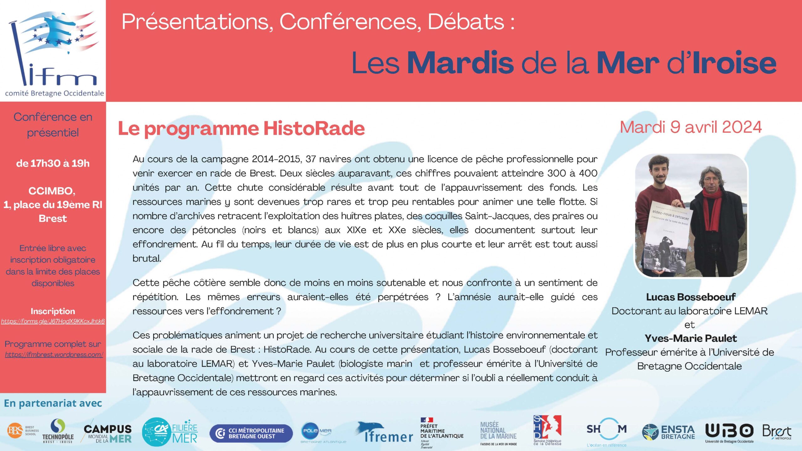 Les Mardis de la Mer d’Iroise Le programme Historade Énergies de la Mer