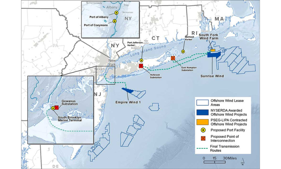 L’État de New York bloque trois parcs éoliens en mer