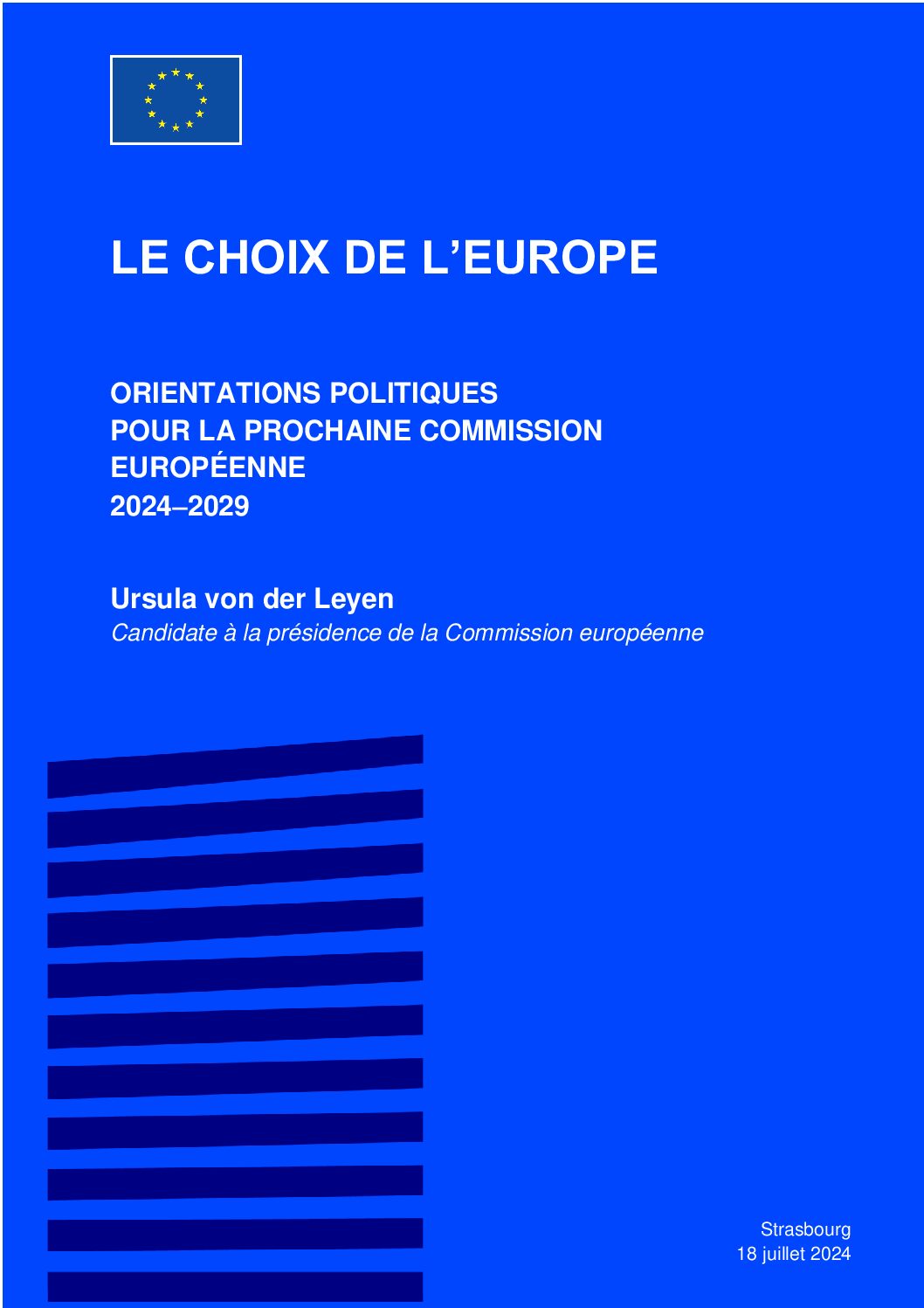 Commission européenne : Ursula von der Leyen réélue présidente pour cinq ans