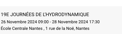 A ne pas rater : les dates limites des inscriptions pour les programmes scientifiques « Mobilité » et « Journées Hydrodynamique »