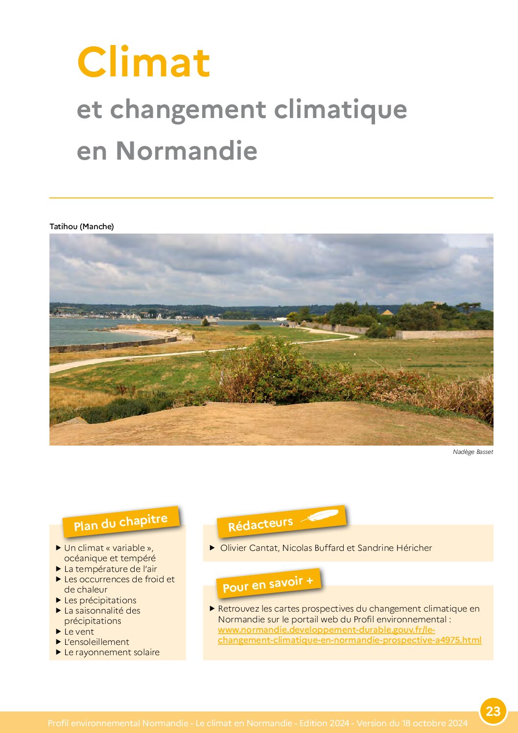 Changement climatique : publication de la 1ère fiche technique des objectifs principaux normands