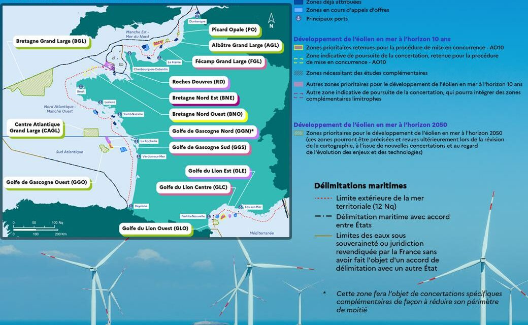 AO10 : Cartes des zones prioritaires pour l’éolien en mer