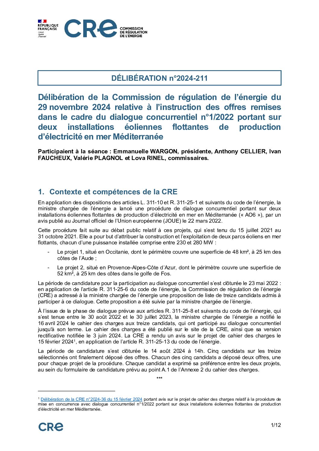 AO6 : Les doutes partiellement levés de la part de la CRE pour les turbines de 22,6 MW
