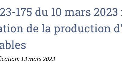 Accélération de la production d’énergies renouvelables : projet de décret