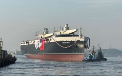 Mise à l&rsquo;eau du Neoliner Origins, cargo à voiles de 136m