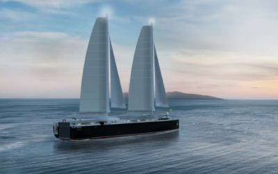 Mise à l’eau du Neoliner Origins, cargo à voiles de 136m