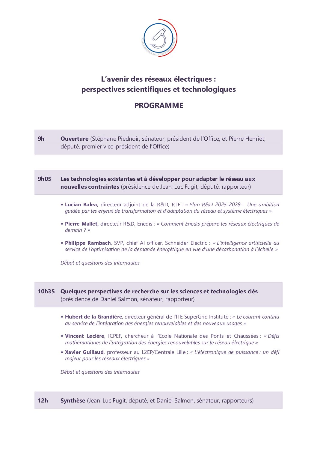 Grand oral à l&rsquo;Office parlementaire sur l’avenir des réseaux électriques