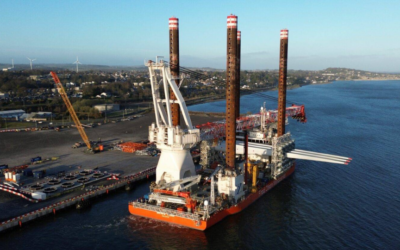 Fin de la mission du transport des éoliennes du Neart na Gaoithe pour le Brave Tern
