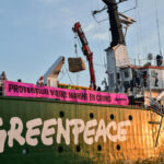 Une action « rochers » de Greenpeace, contre le chalutage dans une aire marine protégée  au large de Leucate