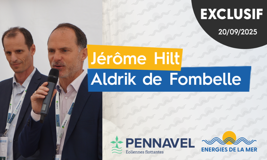 Pennavel : la passation de pouvoir entre Aldrik de Fombelle et Jérôme Hilt s’est déroulée en direct lors du Keynote d’energiesdelamer.eu