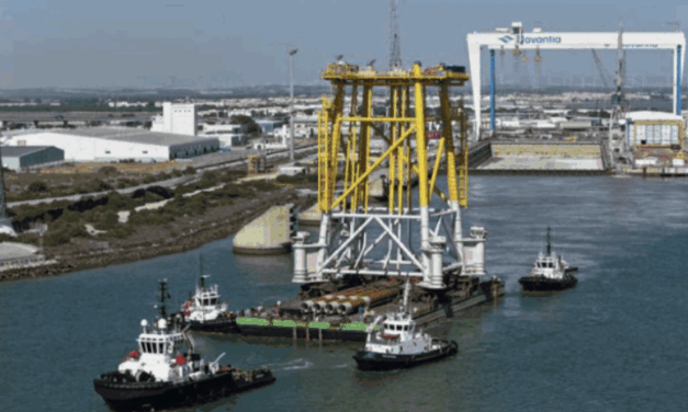 Dieppe Le Tréport : La partie supérieure de la sous-station offshore est arrivée au Havre