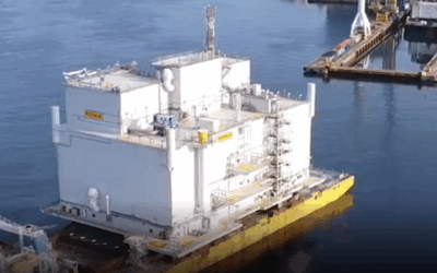 La partie supérieure de la station de conversion offshore Hornsea 3 arrive en Norvège pour l&rsquo;équipement final