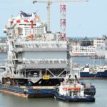 Dieppe Le Tréport : La partie supérieure de la sous-station offshore est arrivée au Havre