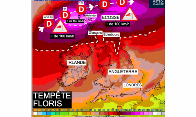 Une vidéo spectaculaire : La tempête Floris apporte des vents de 160 km/h