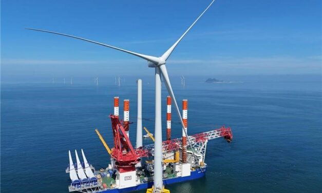 Les 25 turbines Vestas V174-9,6 MW du parc éolien offshore japonais de Kitakyushu-Hibikanada sont installées