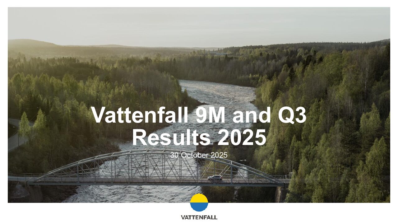Vattenfall poursuit son évolution vers une indépendance vis-à-vis des énergies fossiles
