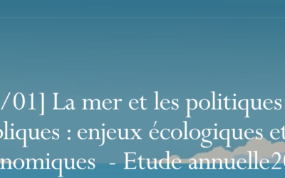 Conseil d&rsquo;Etat : 2e conférence de l&rsquo;Étude annuelle 2026 « la mer et les politiques publiques » « Enjeux écologiques et économiques »