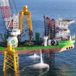 L&rsquo;installation des fondations du parc de Dieppe-Le-Tréport progresse