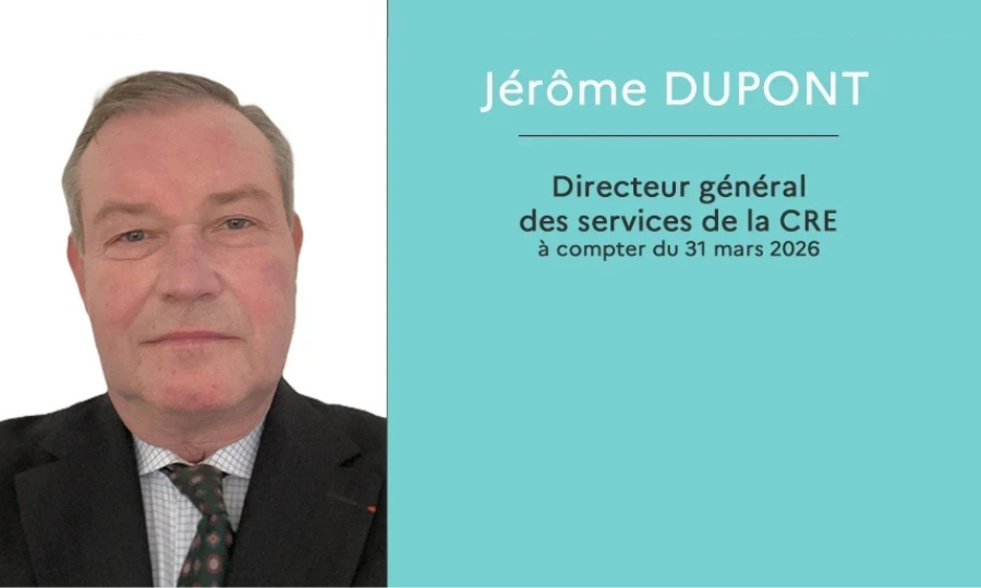 Jérôme Dupont est nommé Directeur général des Services de la CRE