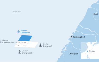 La dernière éolienne en mer des parcs Greater Changhua 2b et 4 d&rsquo;Ørsted est installée