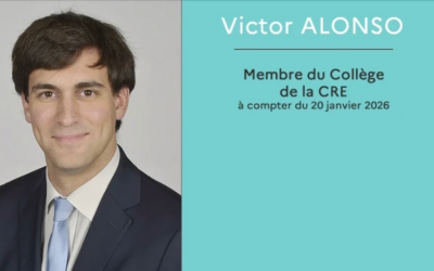 Victor Alonso est nommé membre du collège de la Commission de régulation de l’énergie