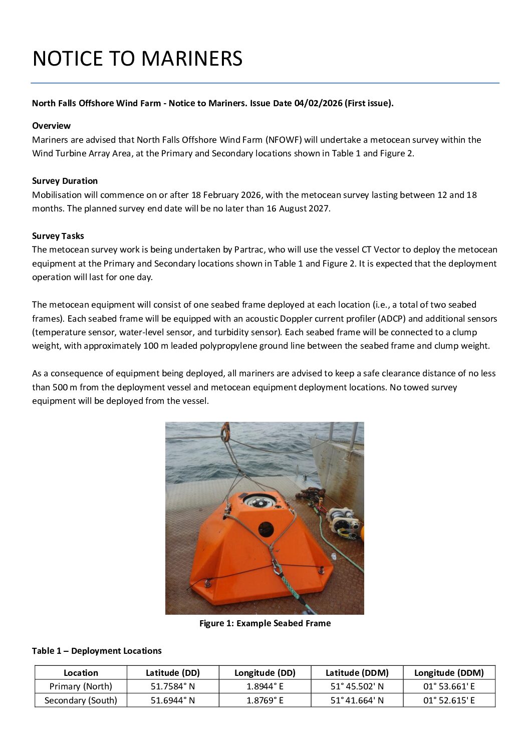 Parc en mer North Falls : une campagne d’études météo-océaniques lancée d’ici fin février