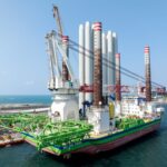 La première turbine installée au parc éolien offshore taiwanais- Hai Long 3