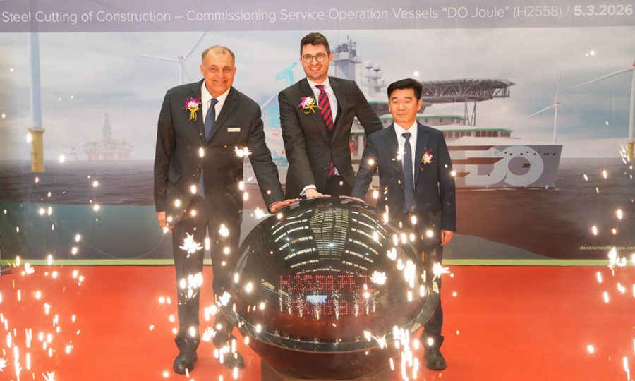 Première découpe d&rsquo;acier d&rsquo;une nouvelle génération de navires de mise en service de construction commandés par Schoeller Holdings
