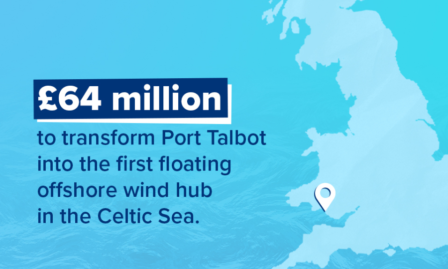 £64 millions de livres pour le pôle éolien offshore de Port Talbot en mer Celtique