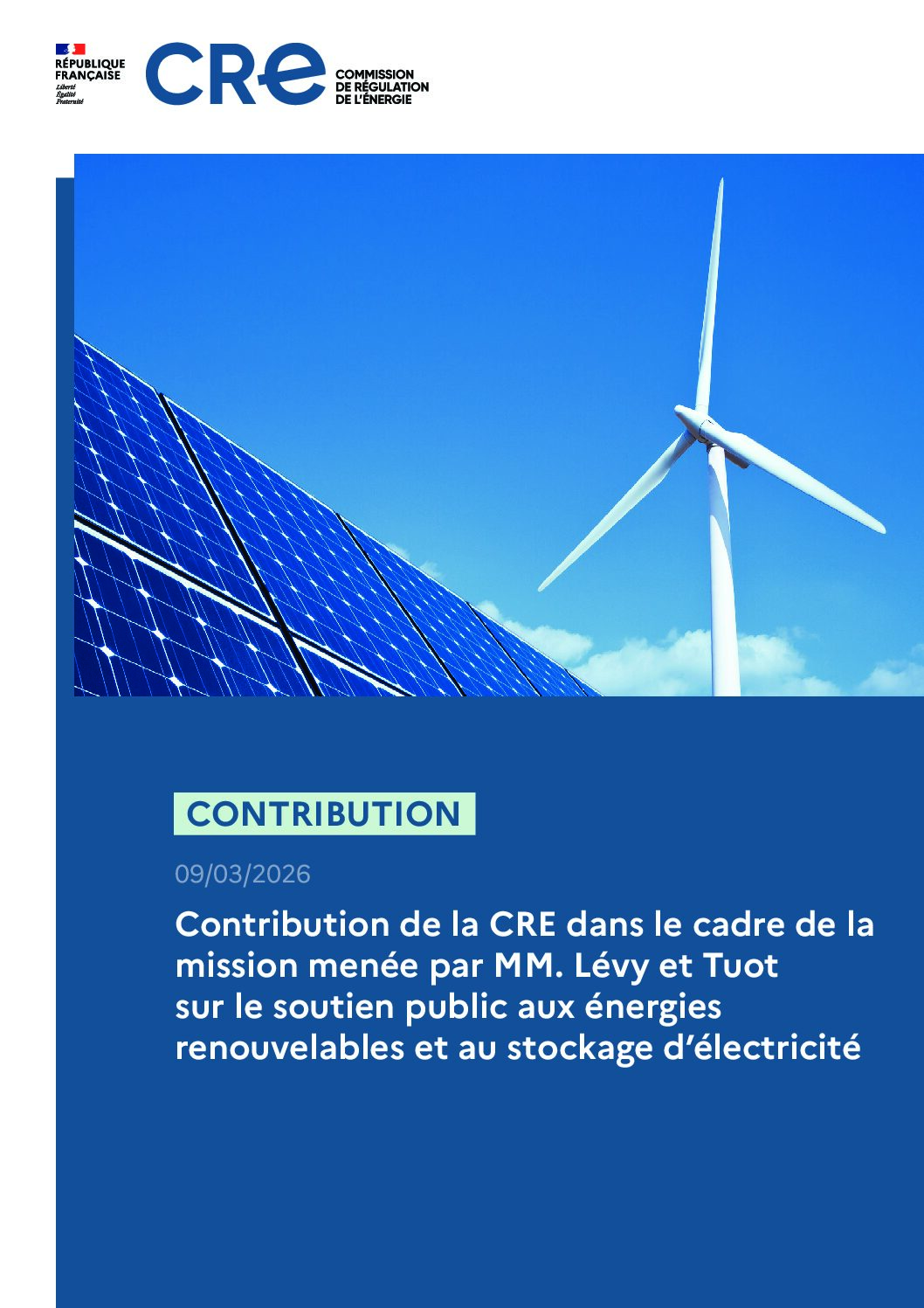 Contribution de la CRE dans le cadre de la mission menée par MM. Lévy et Tuot