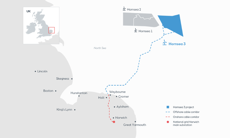 Première monopile installée au parc éolien offshore de Hornsea 3 qui reçoit un nouvel investisseur