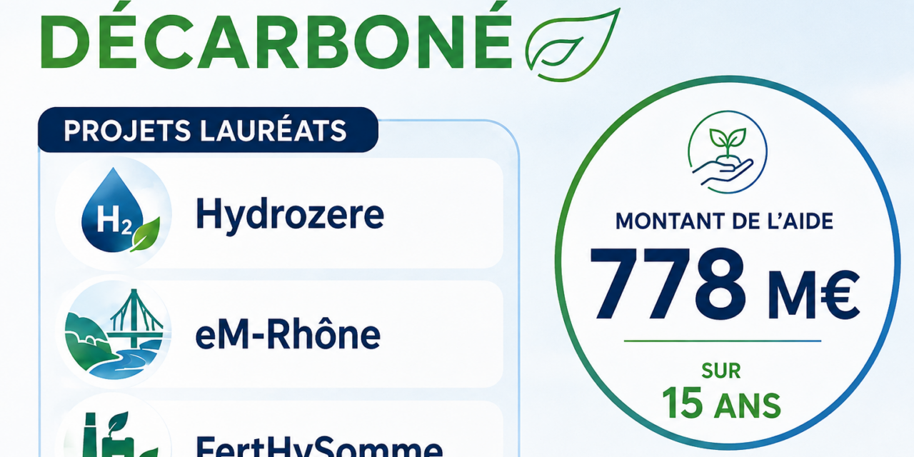 Hydrogène décarboné : Trois premiers lauréats du mécanisme de soutien pour la première vague d&rsquo;appel d&rsquo;offres