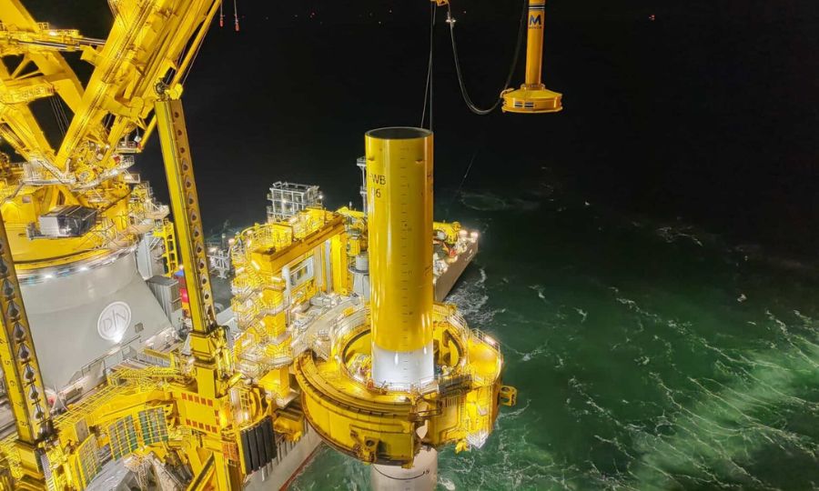 Jan De Nul a installé avec succès le premier monopieu d&rsquo;OranjeWind en mer du Nord néerlandaise